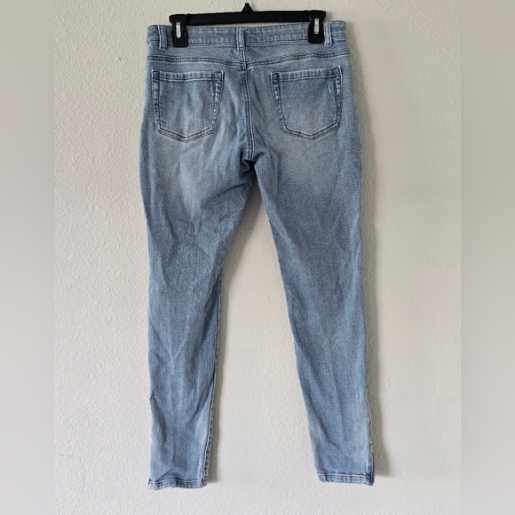 Michael Kors Jeans Women’s Sz 6 Blue Double Front Hem Zips Skinny 30x28 - Picture 7 of 15